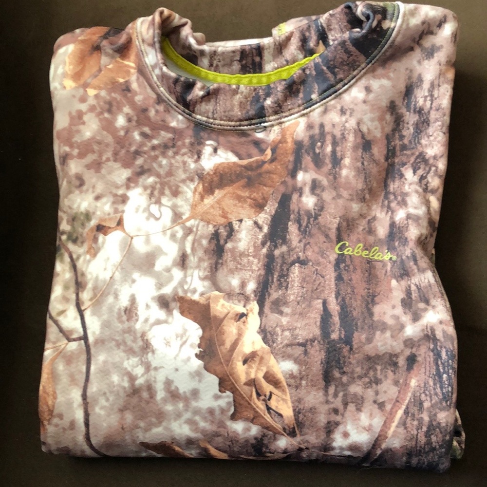 Boys Large Cabela’s camouflage hunting shirt